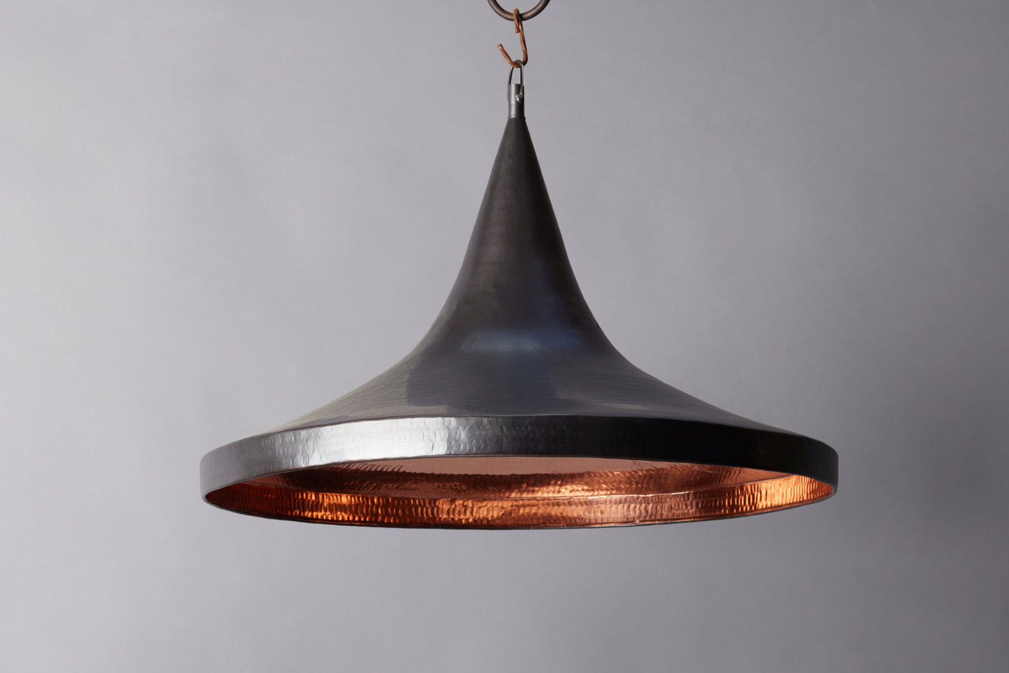 Hammered Copper Large Tall Tea Hat Pendant
