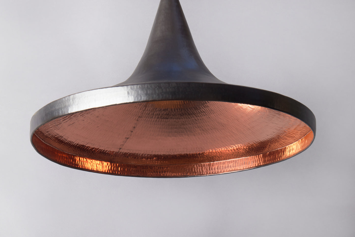 Hammered Copper Large Tall Tea Hat Pendant