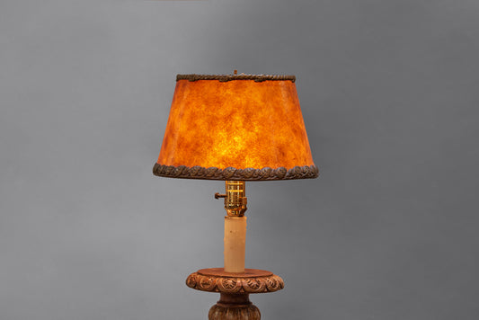 1920's Mica Lampshade with Gilt Trim