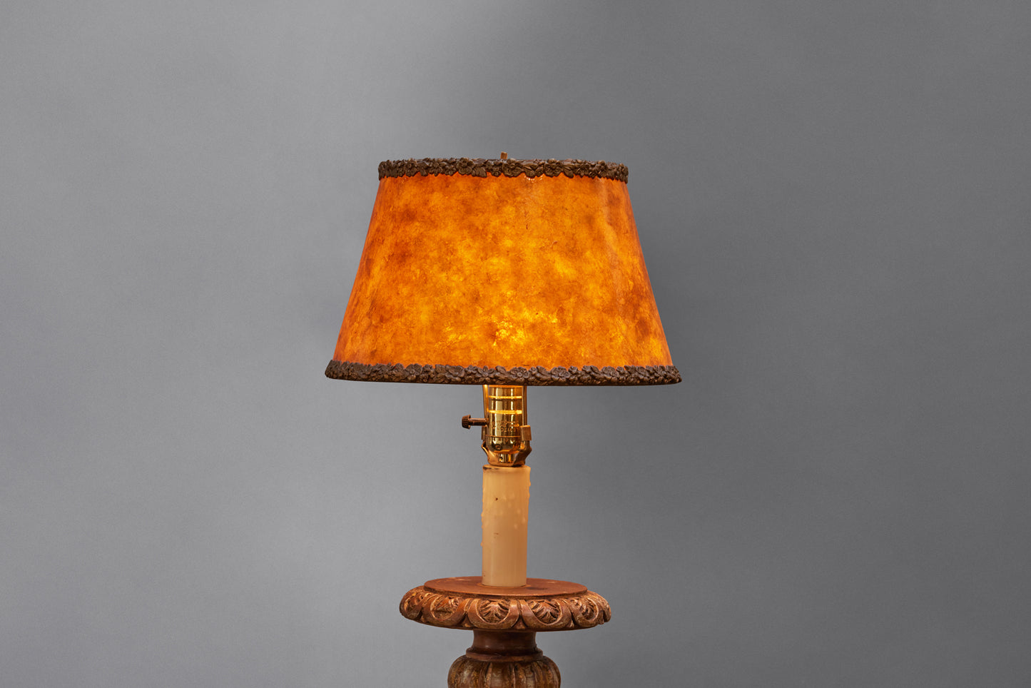1920's Mica Lampshade with Gilt Trim