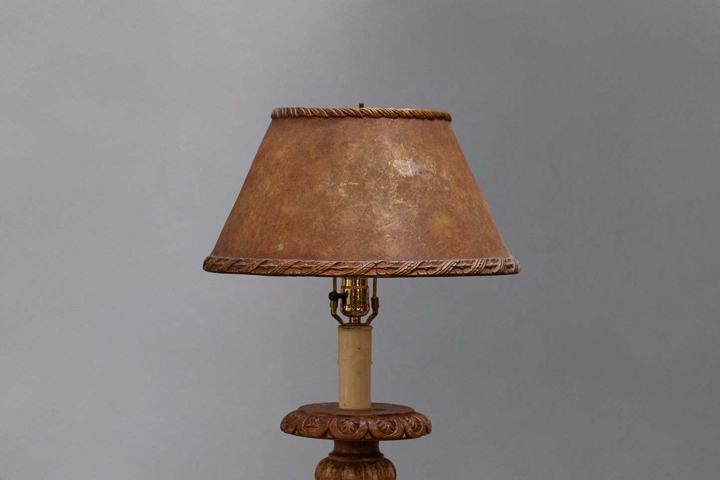Deco Mica Lampshade with Gilt Gesso Border
