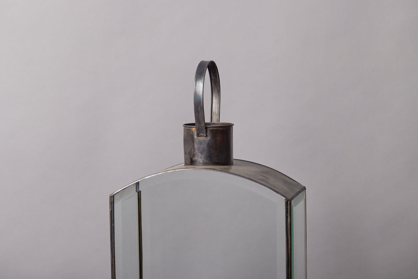 Domed Top Large Beveled Glass & Tin Lantern