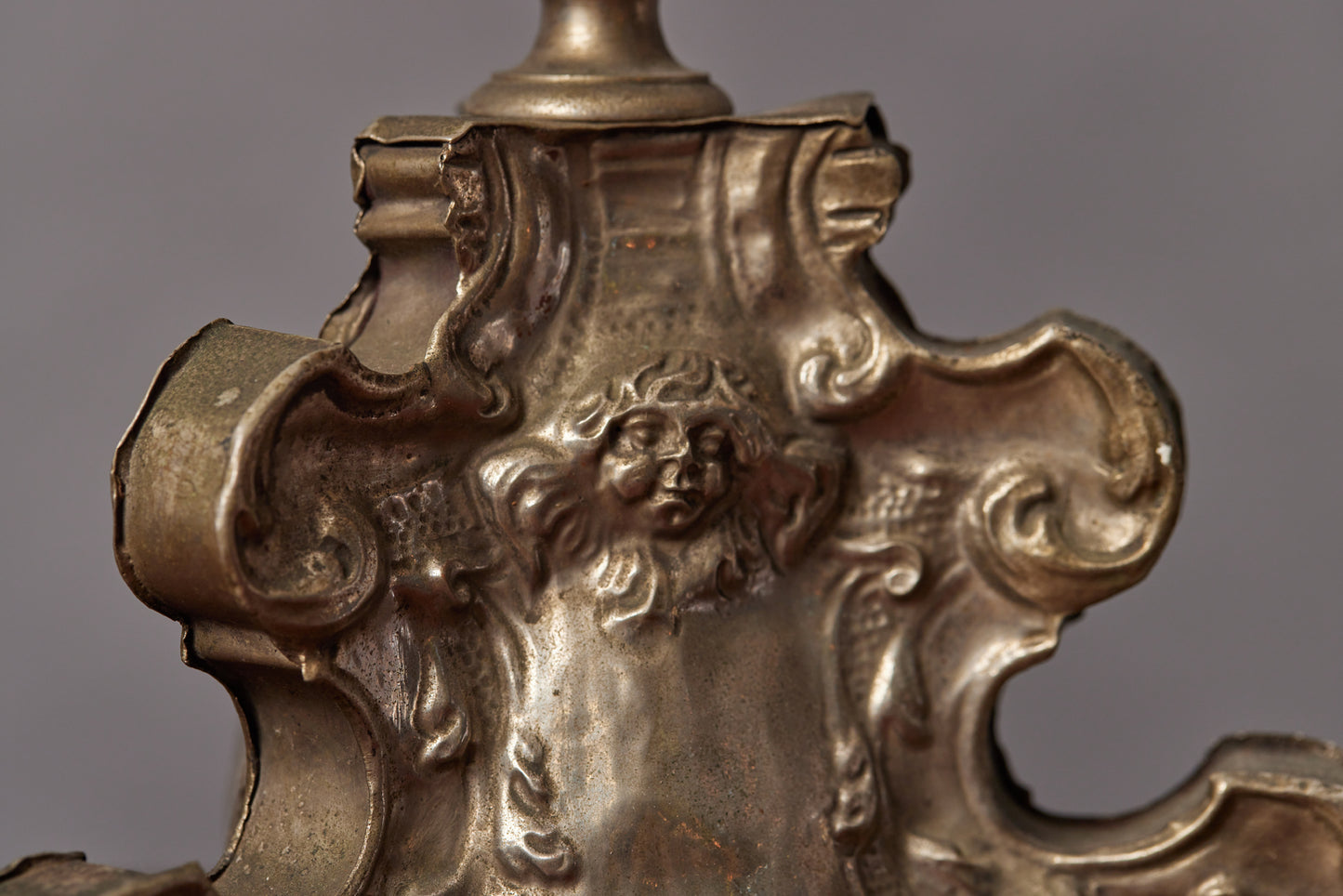 Pair Italian 17th Century Repousse Pricket Sticks