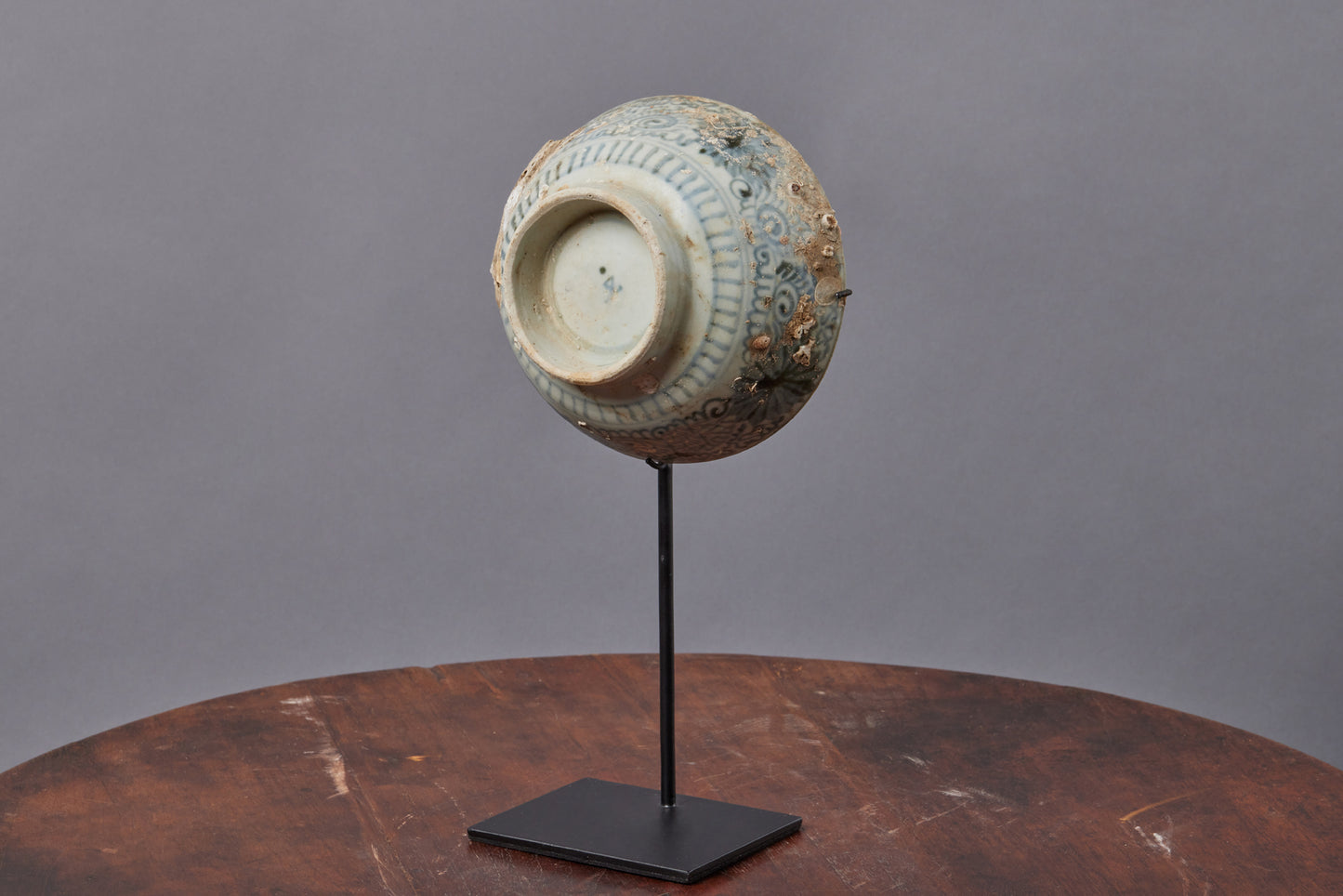 Early 19th Century Shipwreck Bowl Mounted on Stand