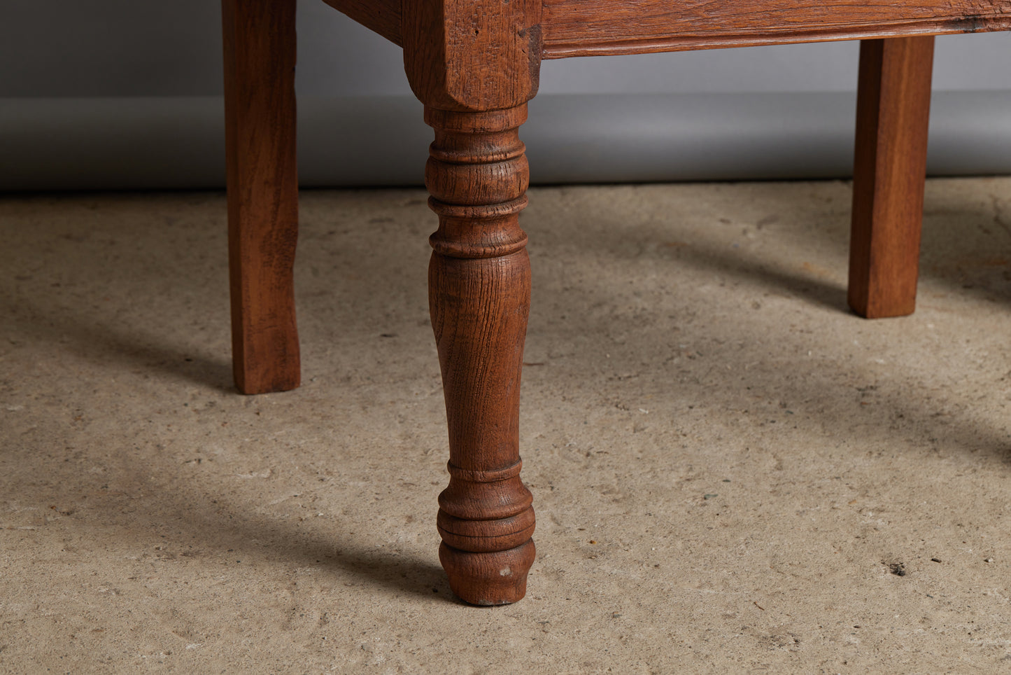 Dutch Colonial Teak Raffles Chair with Slatted Seat & Heavy Arms & Legs from Java
