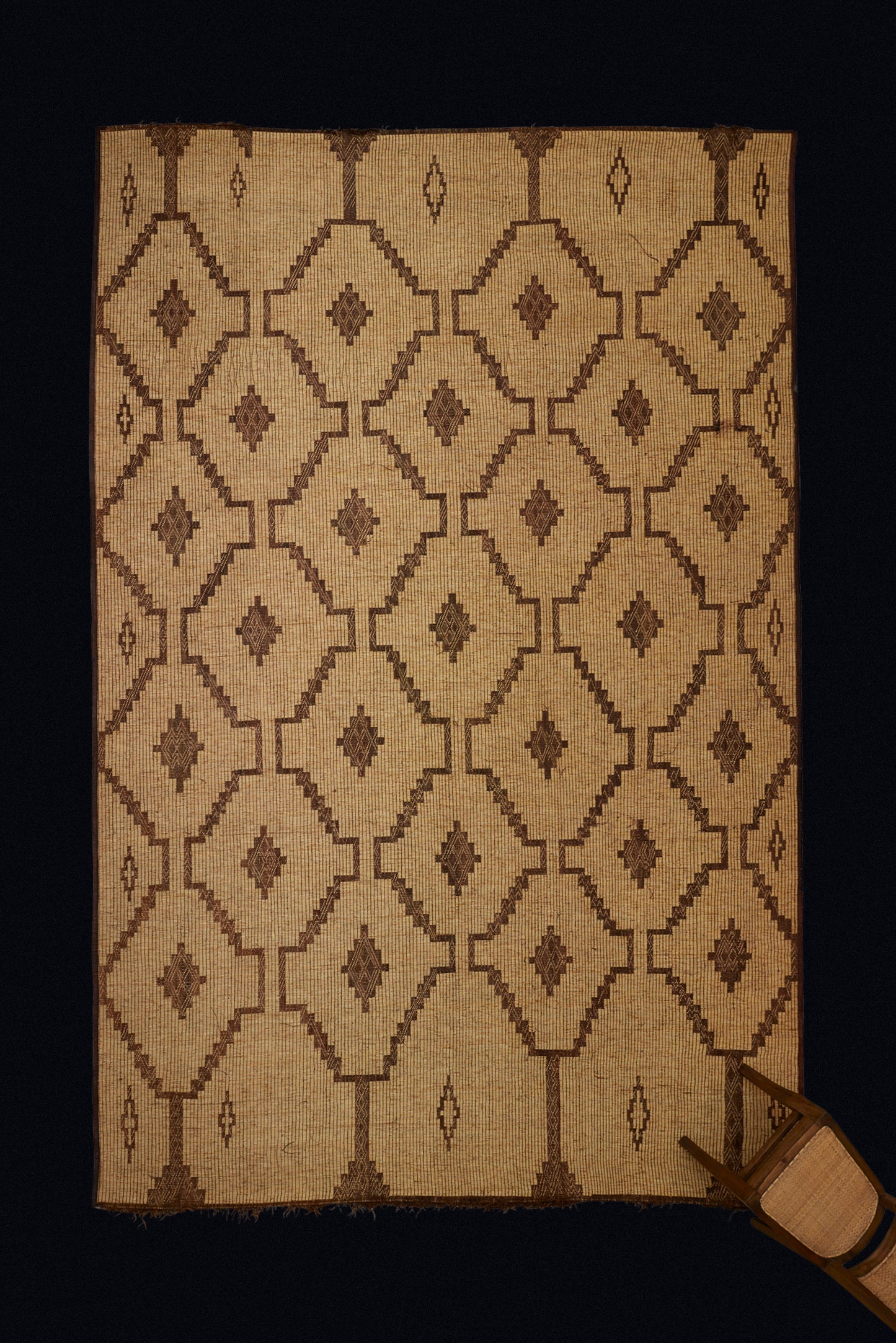 Light Colored Leather and Tuareg with Framed Stepped Diamonds in an Overall Pattern (10' x 15' 4")