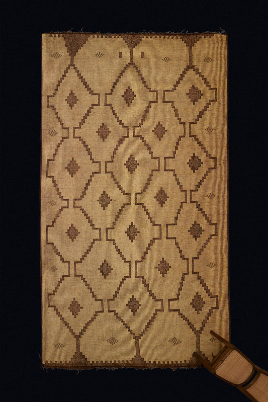 Large Light Colored Tuareg with a Field of Stacked Diamonds Framing Decorative Diamonds (8' 9" x 16' 6")