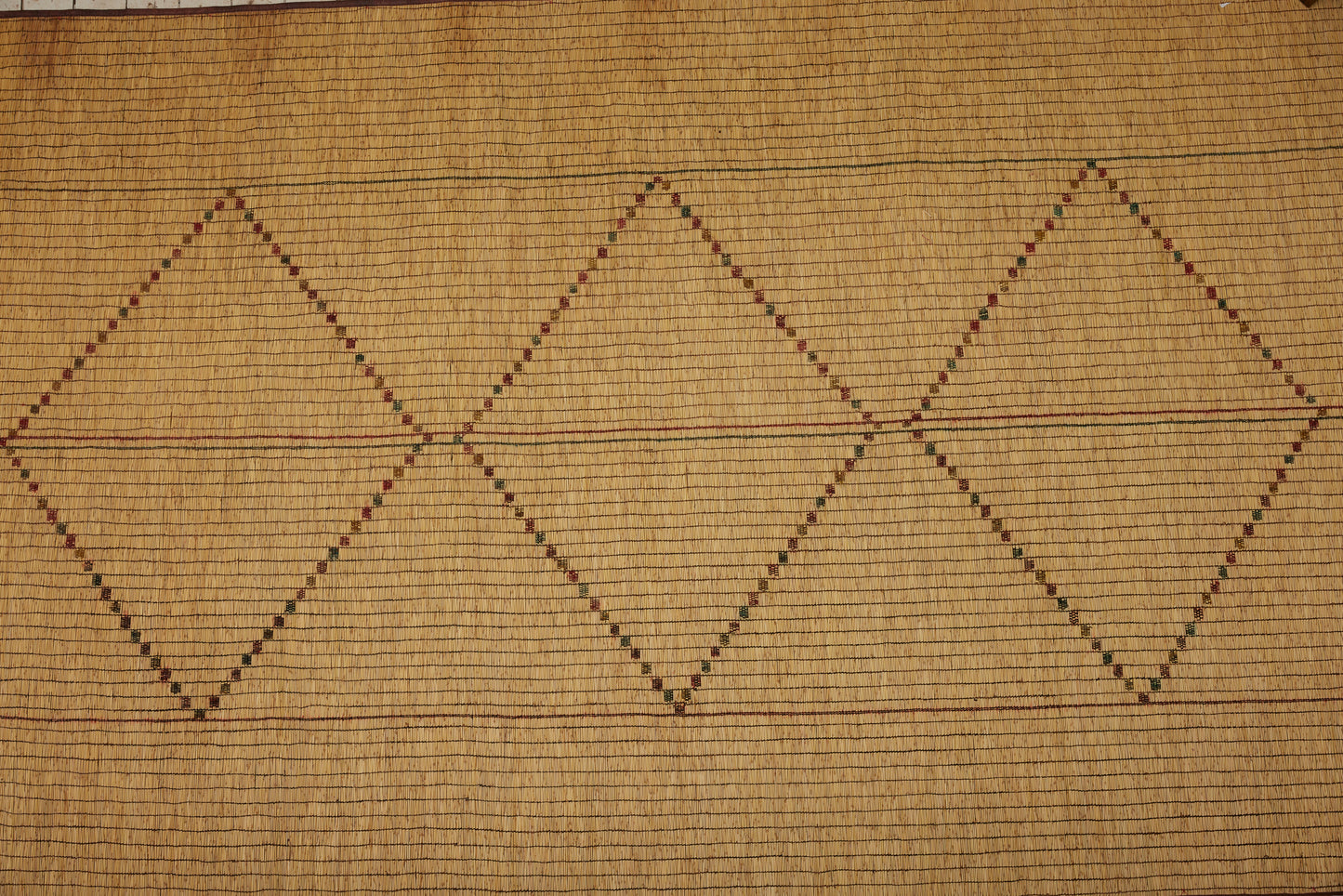 Medium-Sized Light-Color Tuareg with Three Large Polychrome Diamonds in the Center (7' 3" x 14' 6")