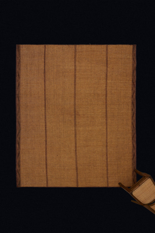 Early Coco Colored Simple Tuareg with Three Central Bands (7' 6" x 9' 3")