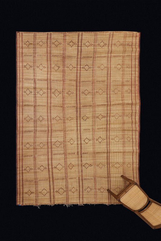Early Coco Colored Tuareg with Small Diamonds and Dash Banded Field (7' 8" x 11' 5")