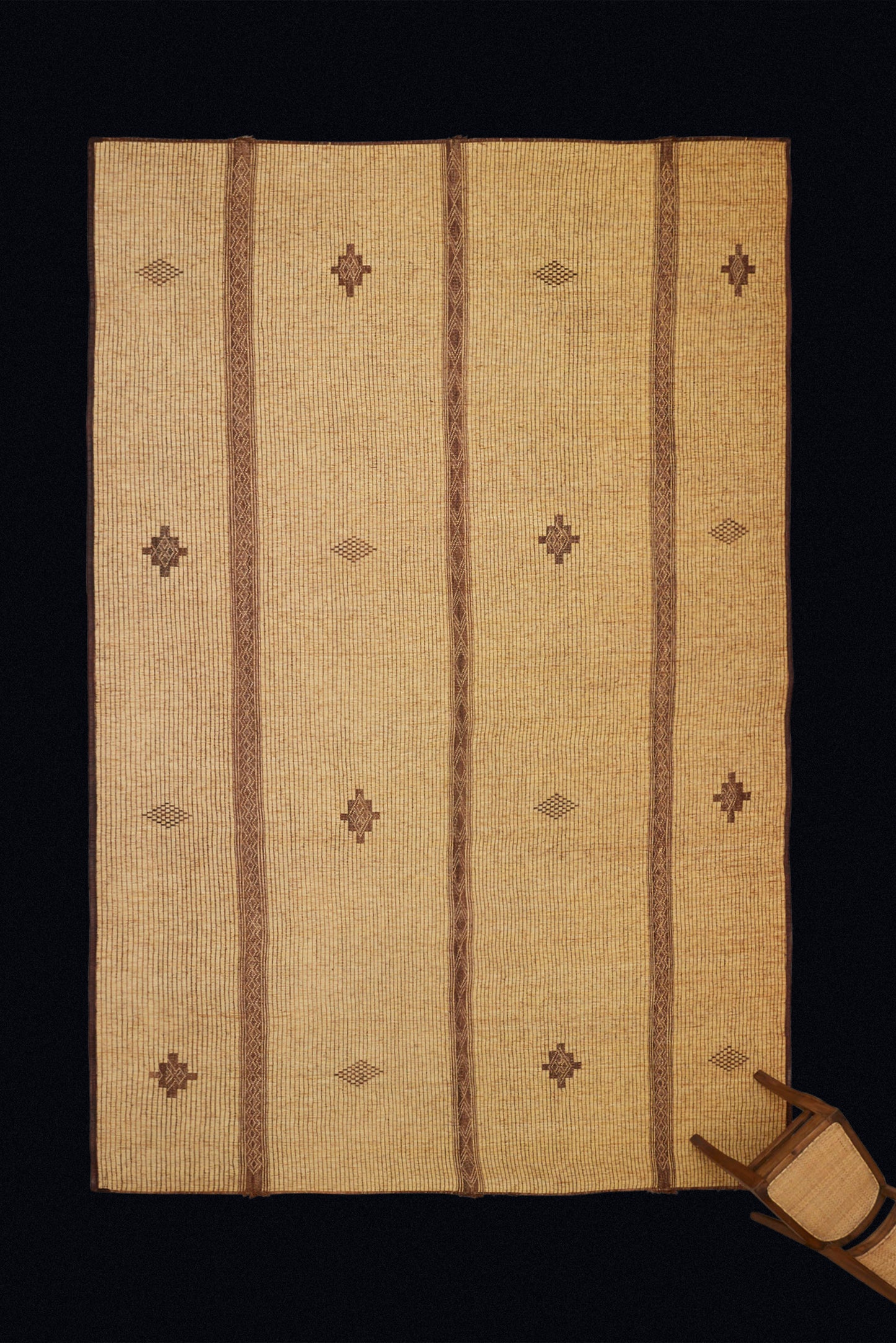 Large Tuareg with Three Decorative Bands Separating a Stepped and Closed Diamond Pattern (9' 6" x 14' 5")