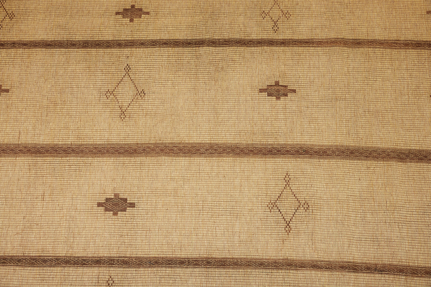 Large Pale Colored Tuareg with Three Decorative Bands and an Ornate Closed and Stepped Diamond Pattern (9' 4" x 16' 3")