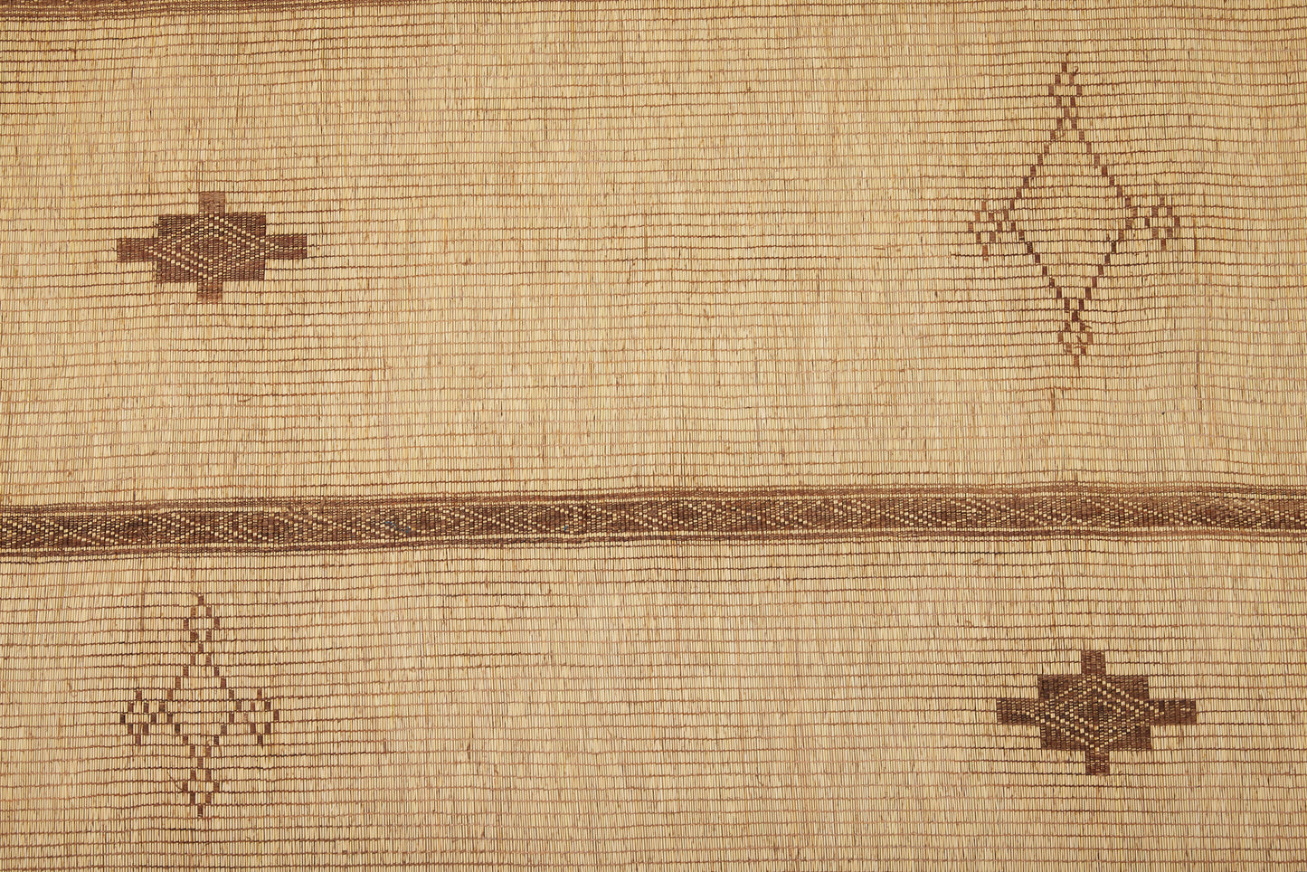 Large Pale Colored Tuareg with Three Decorative Bands and an Ornate Closed and Stepped Diamond Pattern (9' 4" x 16' 3")