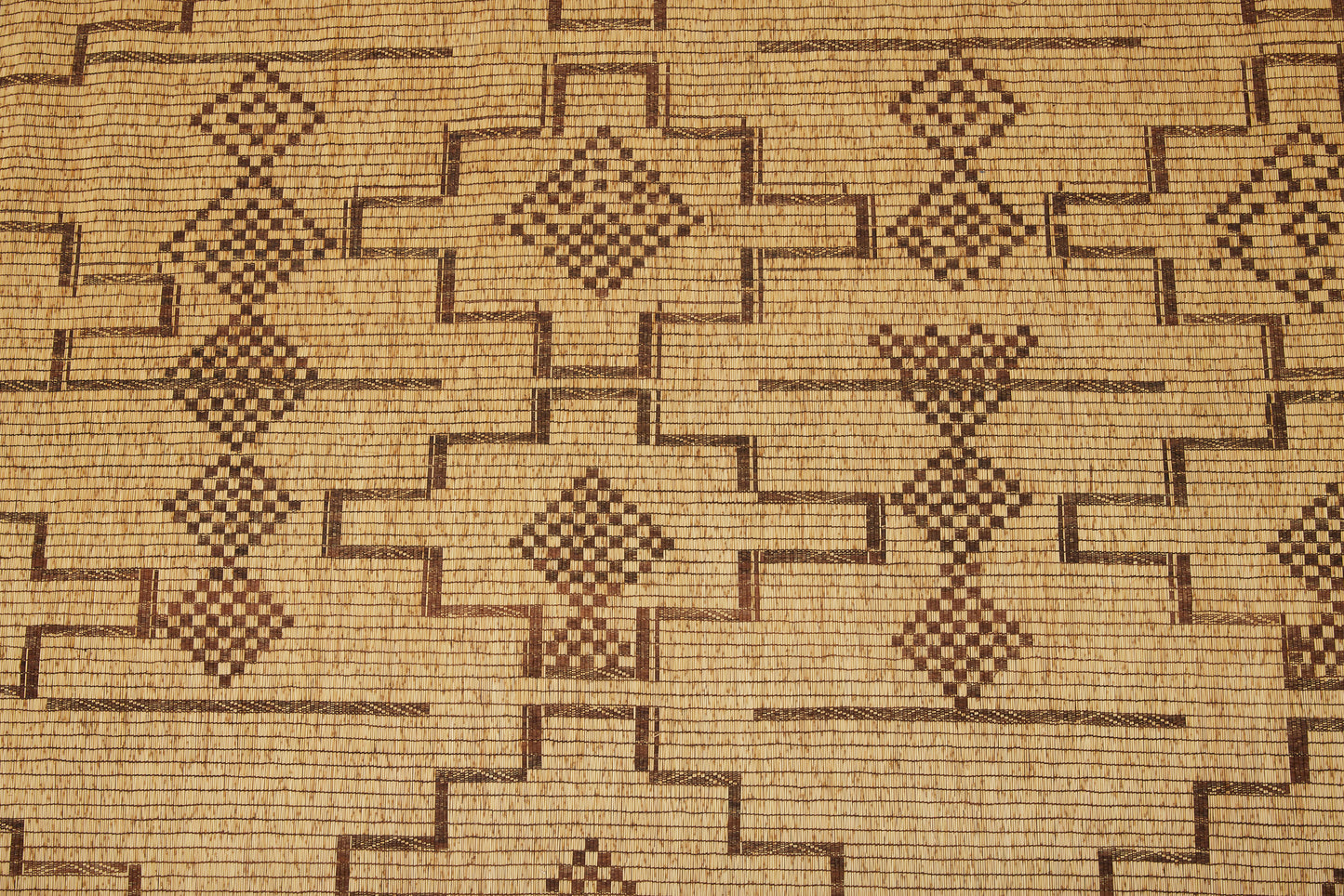 Large Tuareg with Check Diamond and Stepped Diamond Pattern with Thin Decorative Leather Borders (8' 8" x 16' 7")