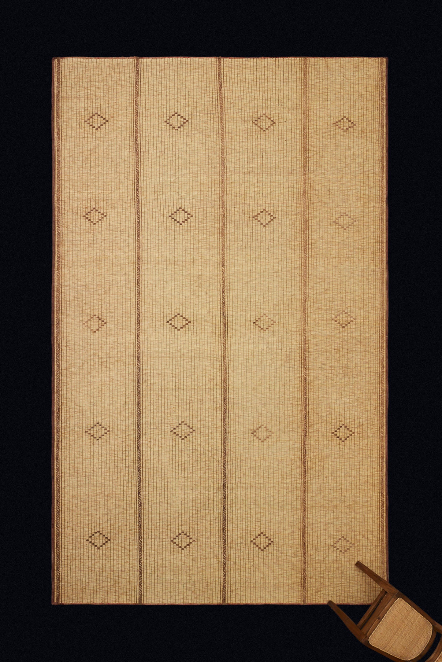 Large Medium Colored Tuareg with Triple Decorative Bands Dividing a Field of Checked Diamonds (8' 6" x 15' 8")