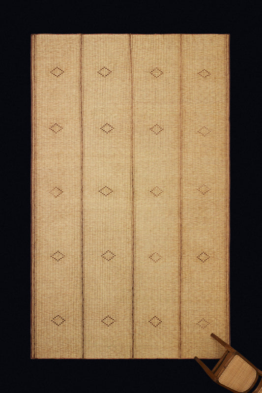 Large Medium Colored Tuareg with Triple Decorative Bands Dividing a Field of Checked Diamonds (8' 6" x 15' 8")