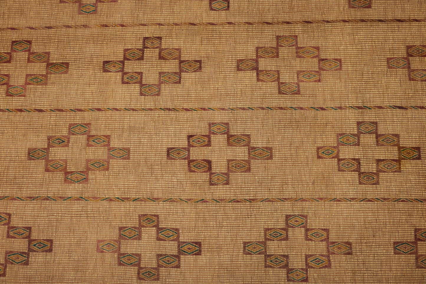 Coco Colored Large Tuareg with a Complex Stacked Diamond Pattern in Simple Polychrome (8' 9" x 16' 4")