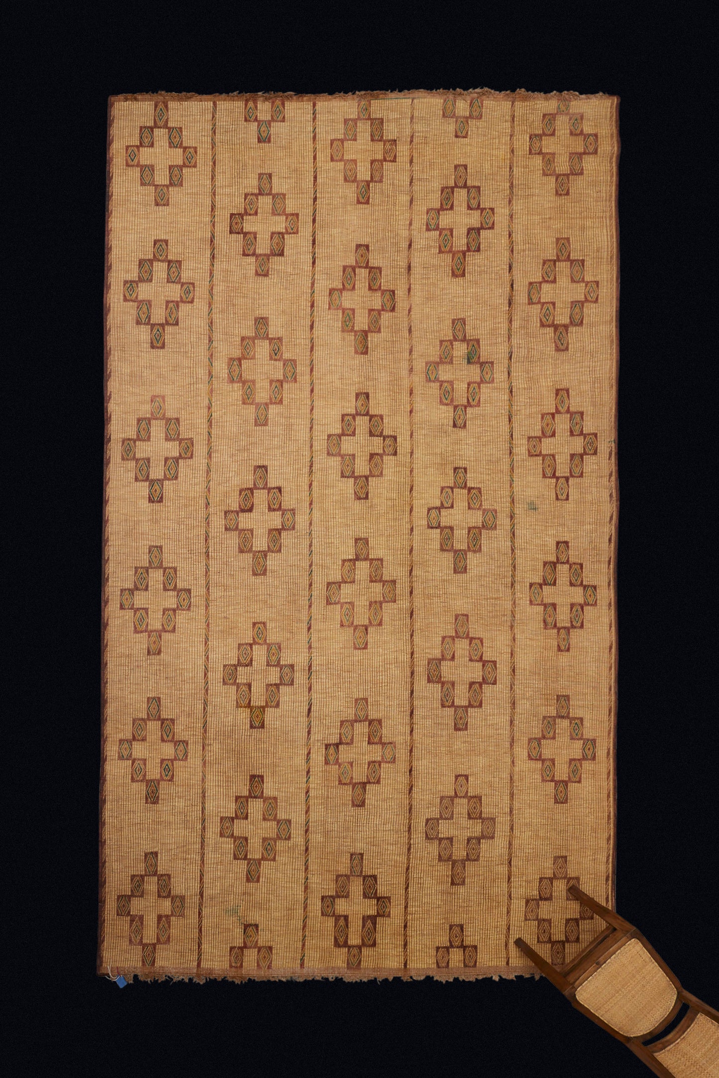Coco Colored Large Tuareg with a Complex Stacked Diamond Pattern in Simple Polychrome (8' 9" x 16' 4")