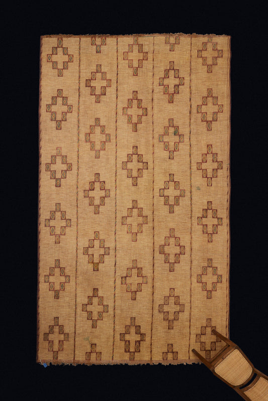 Coco Colored Large Tuareg with a Complex Stacked Diamond Pattern in Simple Polychrome (8' 9" x 16' 4")
