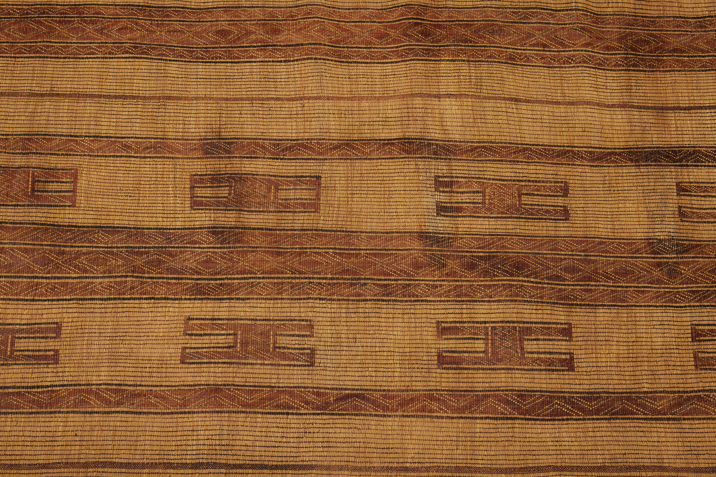 Early Tuareg with Broad Rich Colored Decorative Bands and a Central Row of H Pattern (9' 3" x 14' 4")