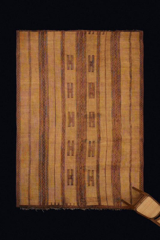 Early Tuareg with Broad Rich Colored Decorative Bands and a Central Row of H Pattern (9' 3" x 14' 4")