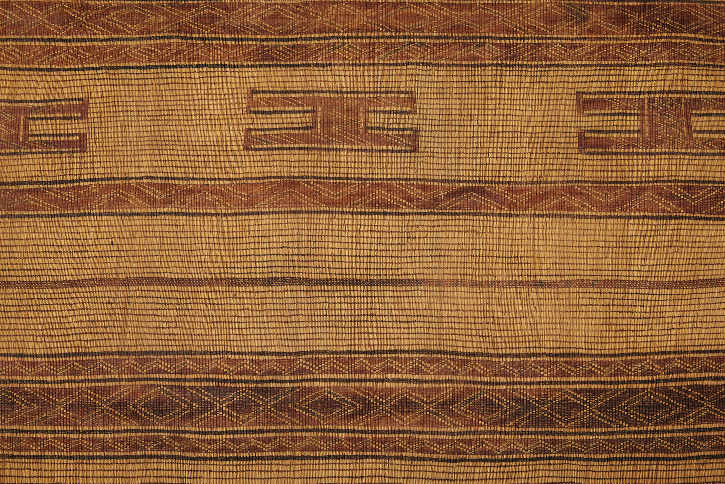 Early Tuareg with Broad Rich Colored Decorative Bands and a Central Row of H Pattern (9' 3" x 14' 4")