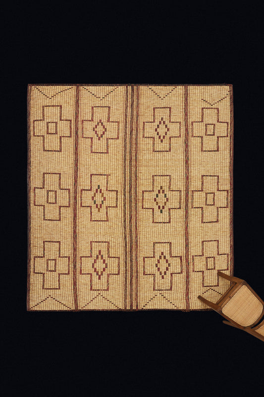 Medium Size Tuareg with a Polychrome Cross and Diamond Pattern (8' 4" x 10')