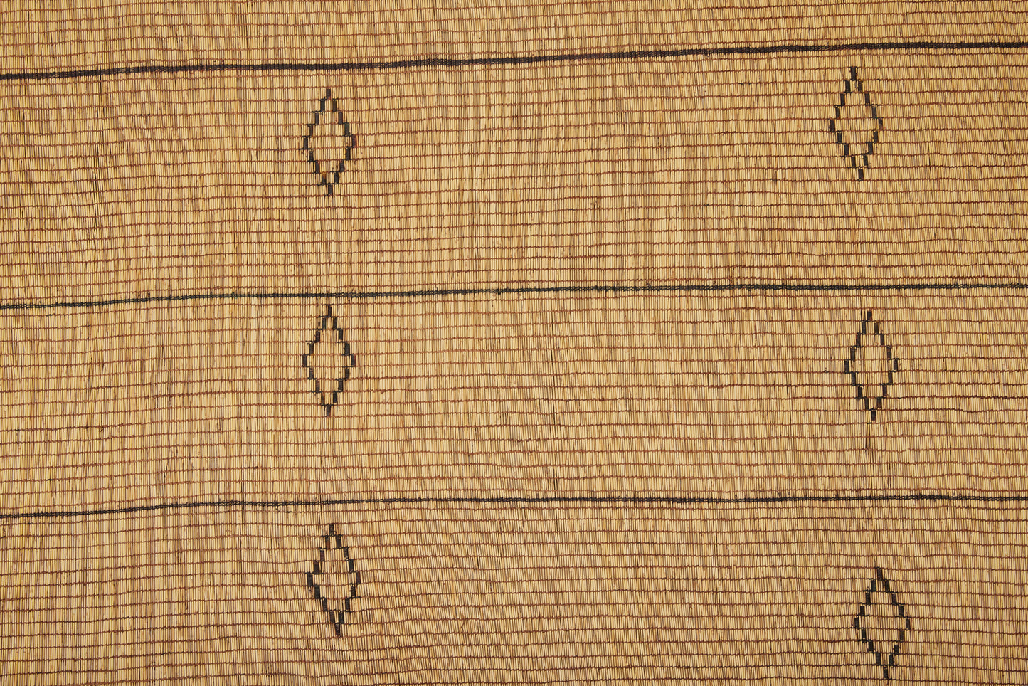 Medium Early Tuareg Carpet with Bands of Small Black Diamonds and Thin Dark Stripes ( 8' 1" x 9')