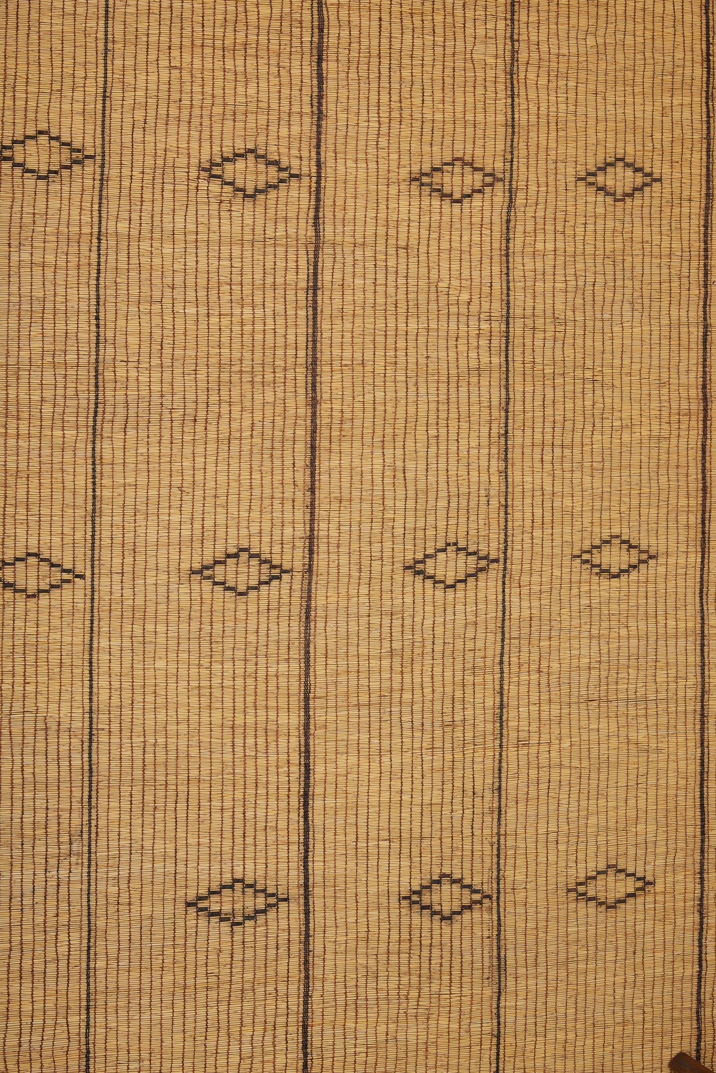 Medium Early Tuareg Carpet with Bands of Small Black Diamonds and Thin Dark Stripes (8' 2" x 9' 3")