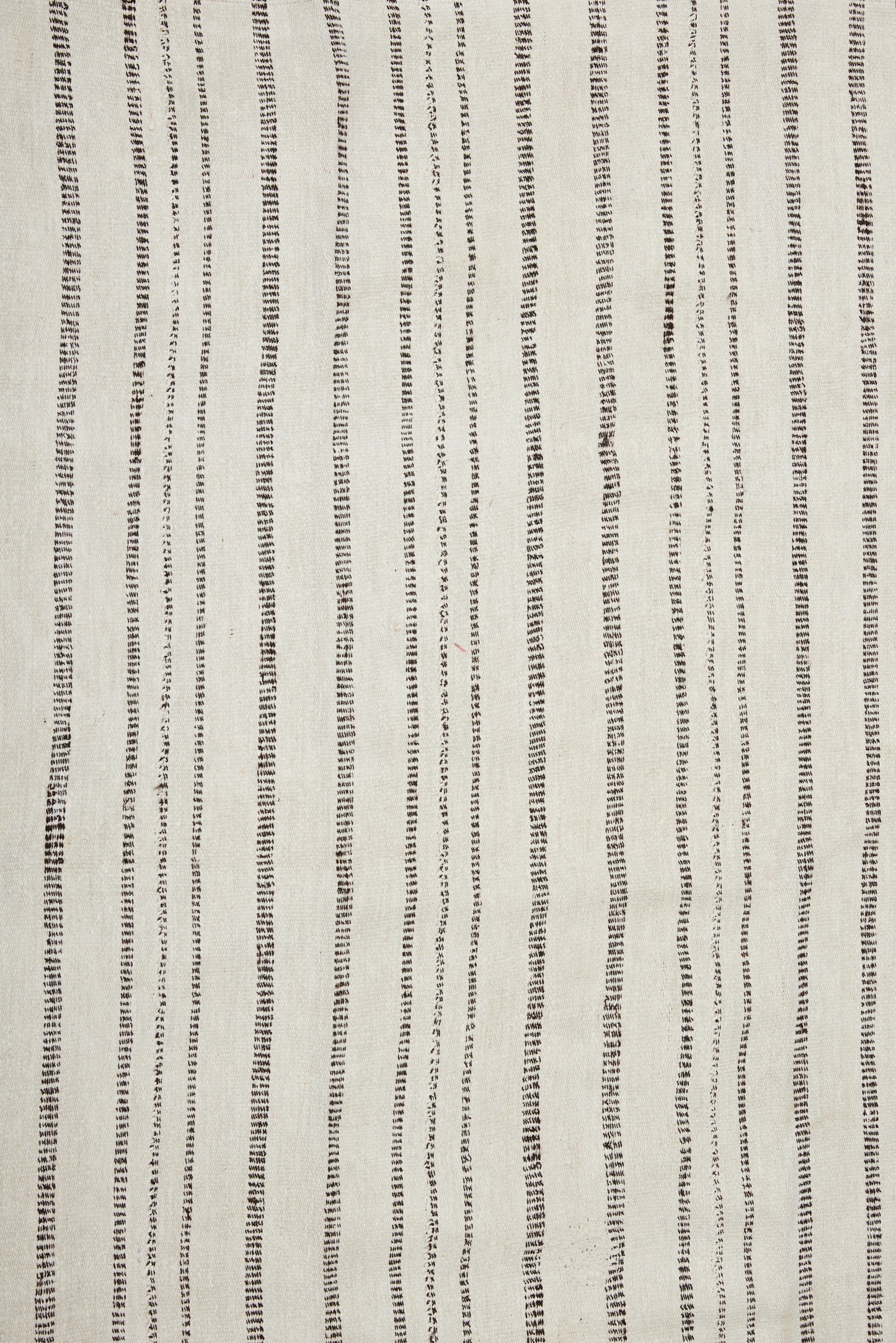 Natural Hemp Carpet from Northern Iran with Simple Bands of Goat Hair Stripes (5' 2" x 6' 7")