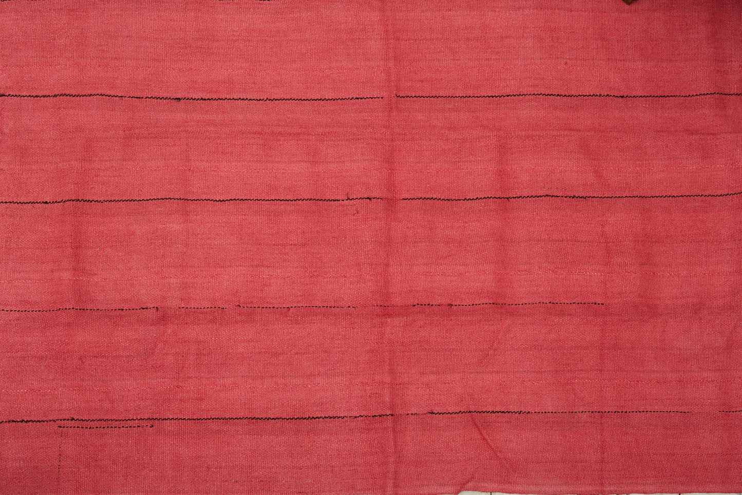 Geranium Colored Hemp with Natural Goat Hair Stripes from Northern Iran (4' x 6' 2")