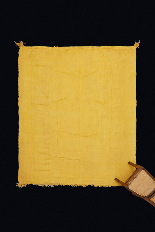 Large Saffron Color Heavy Woven Hemp Carpet (6' 7" x 8' 4")