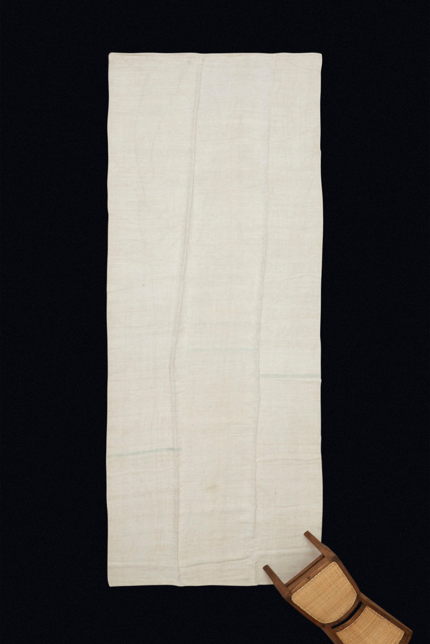 Large Allf Natural Hemp Carpet from Northern Iran with Stripes (5' 1" x 14' 3")