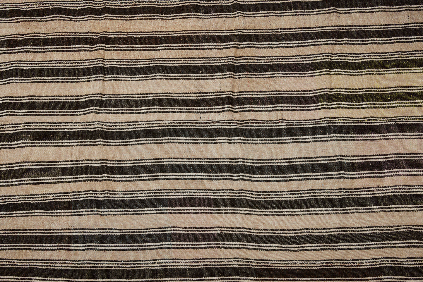 Natural Hemp and Goat Hair Striped Flat Woven Carpet (6' 2" x 7' 4")