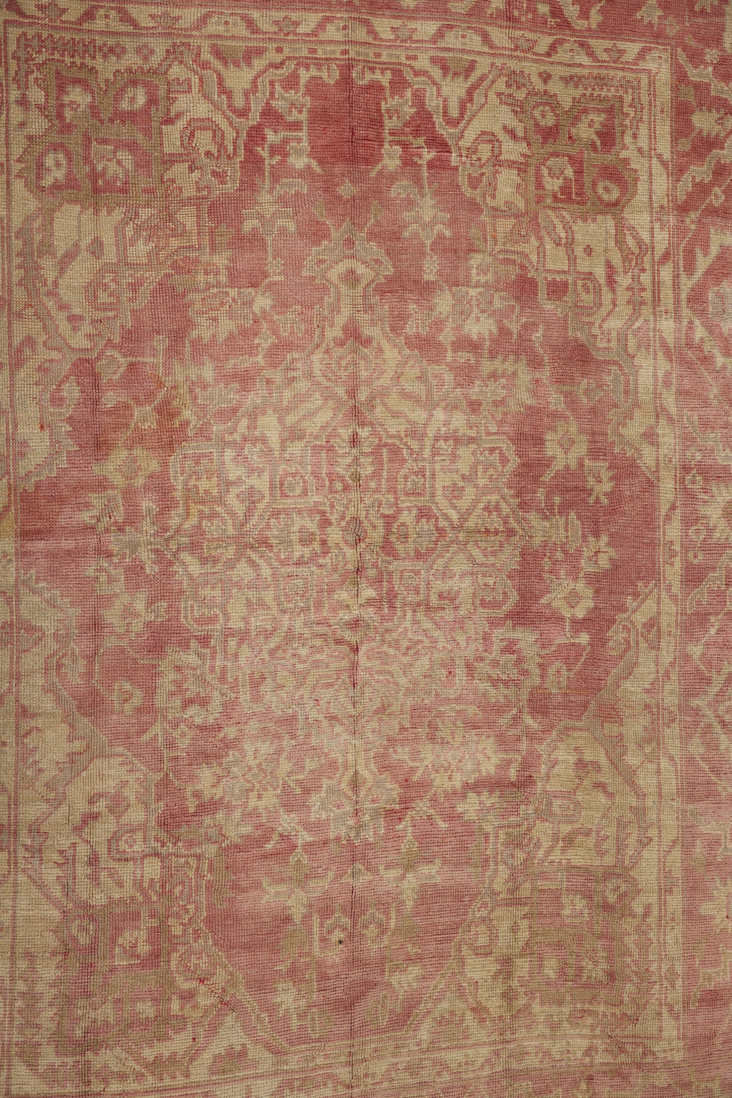 Large Rose and Cream Colored Oushak (8' 3" x 10' 9")