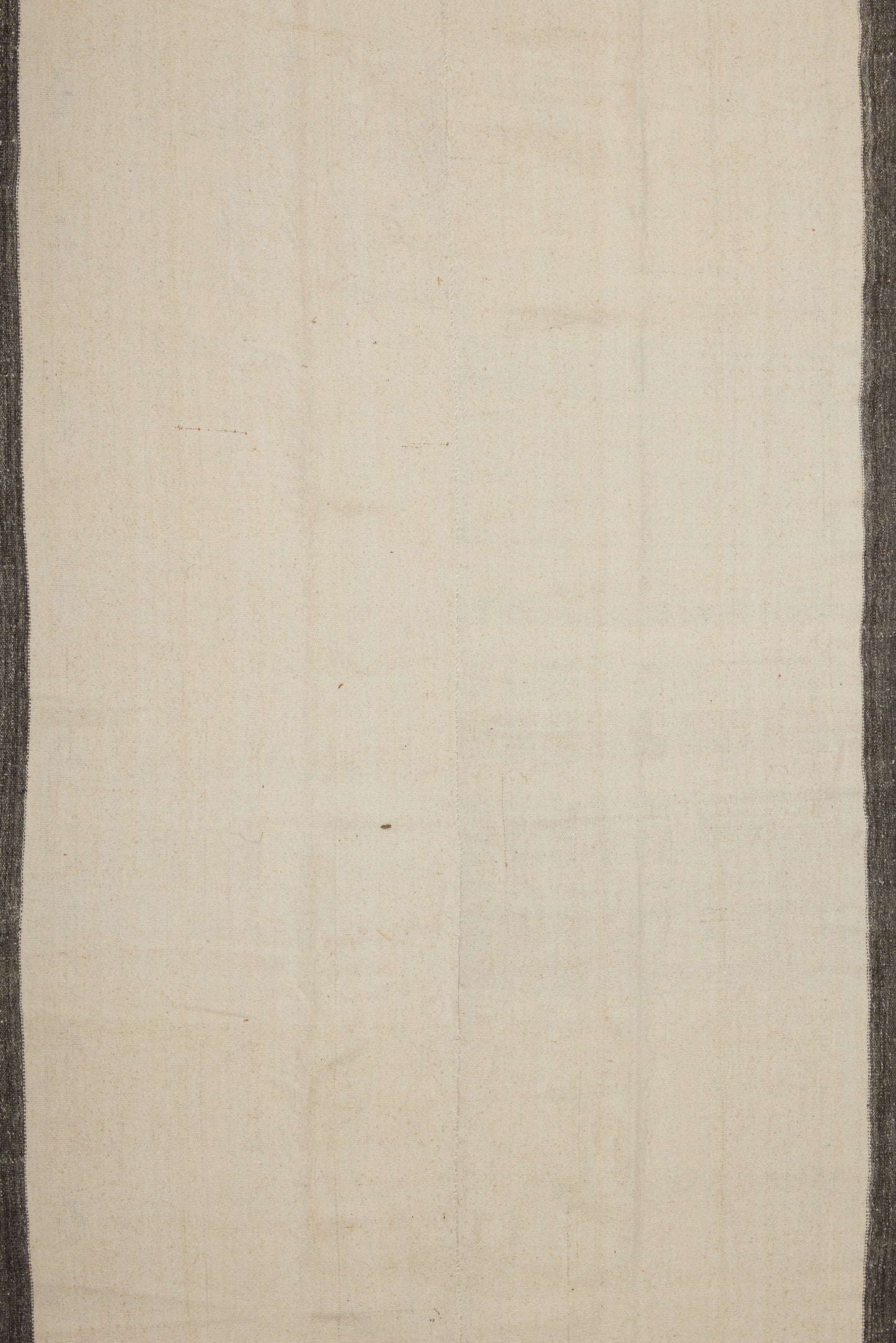 All Natural Dark and Cream Colored Wool Anatolian Carpet with Wide Borders (6' 1" x 10' 9")