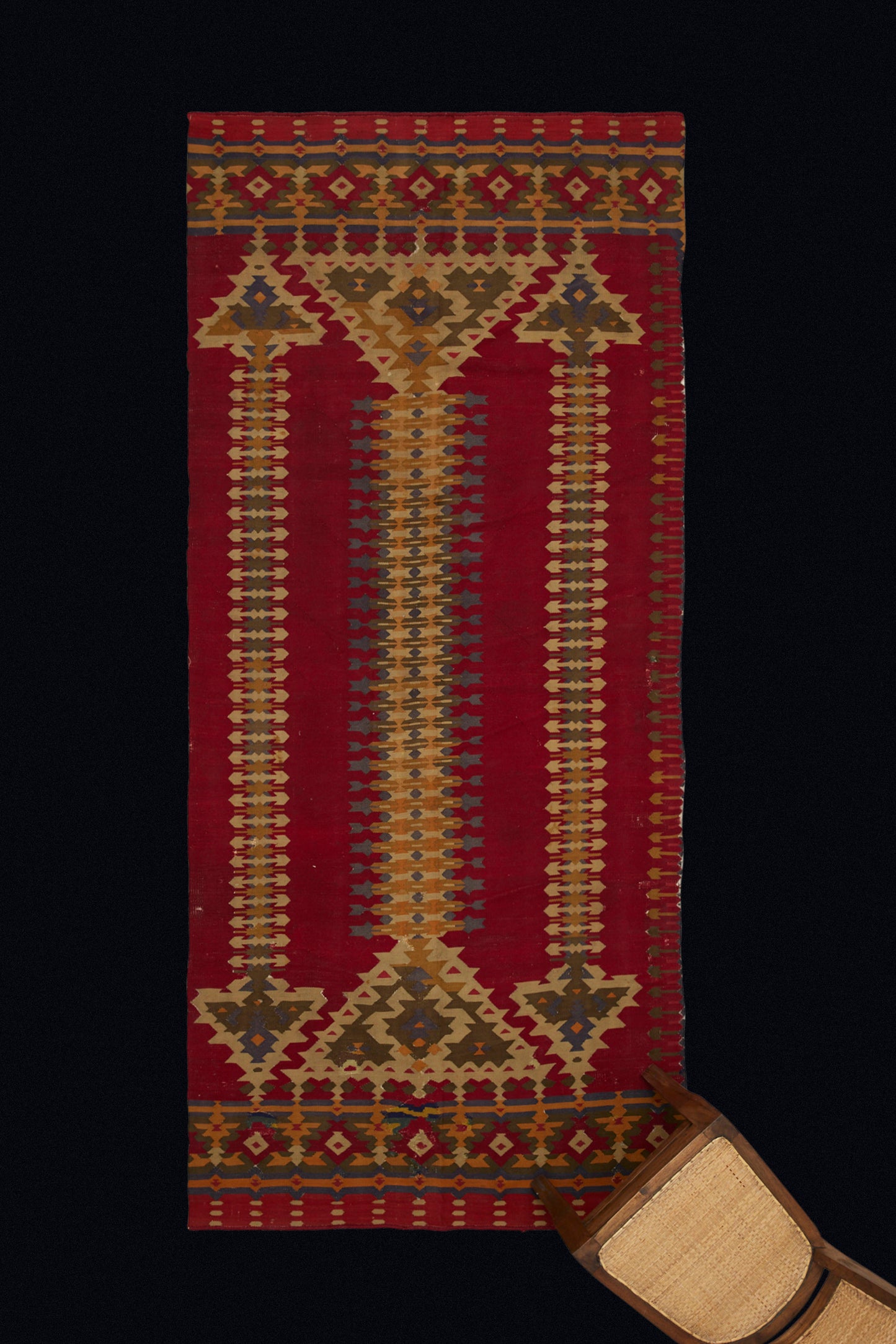Early 20th Century Kilim from Bosnia Cereveau (4' 1" x 9' 4")
