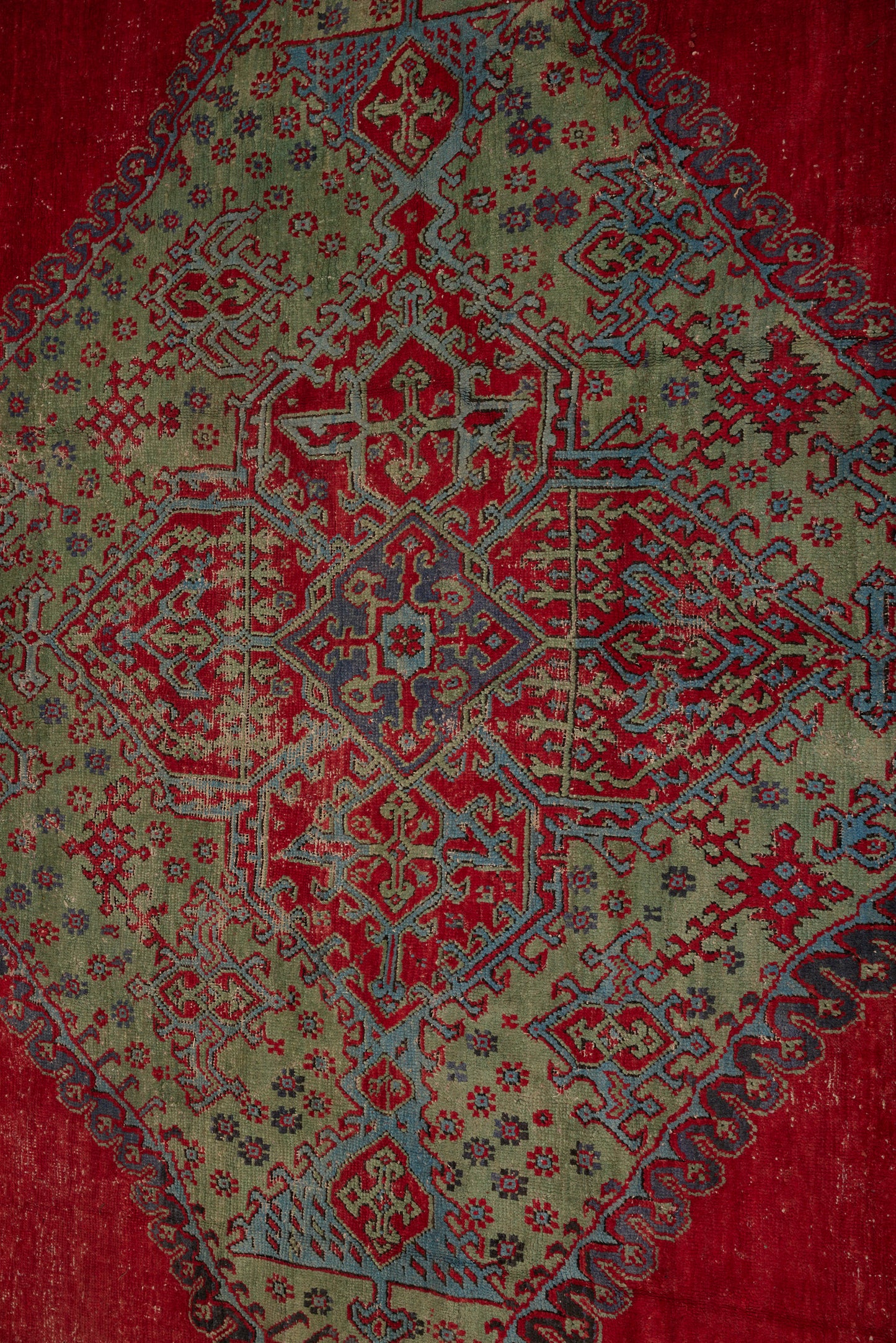 Large 19th Century Oushak Missing Two Borders (10' 9" x 16')
