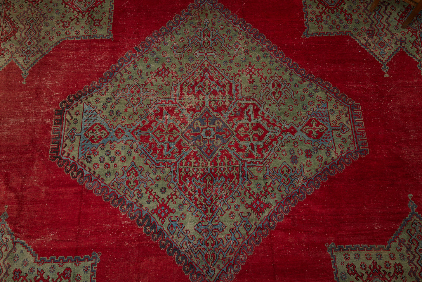 Large 19th Century Oushak Missing Two Borders (10' 9" x 16')