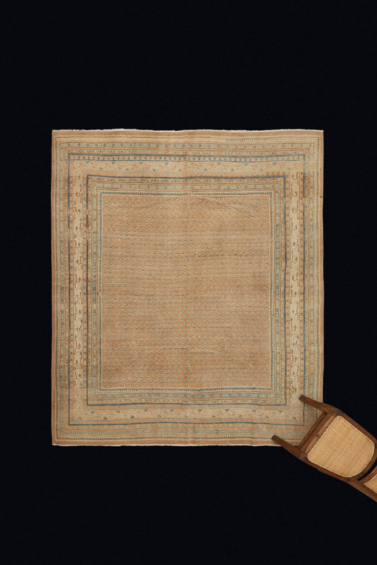 Green and Indigo 19th Century Persian Carpet (7' 1" x 8' 9")