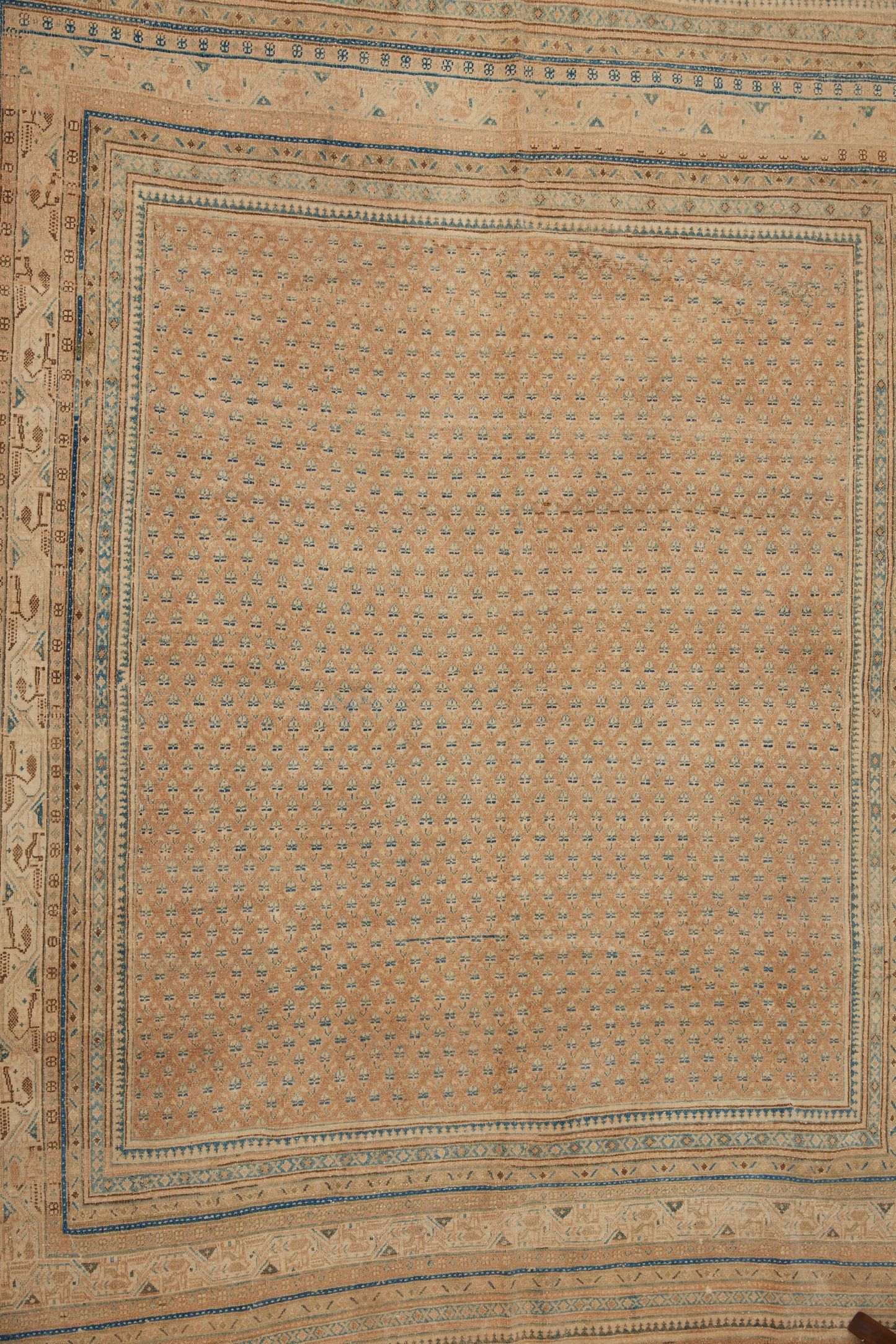 Green and Indigo 19th Century Persian Carpet (7' 1" x 8' 9")