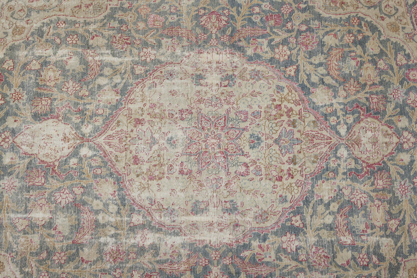 Late 19th Century Blue and Cream Colored Classic Persian Carpet (8' 10" x 12' 4")