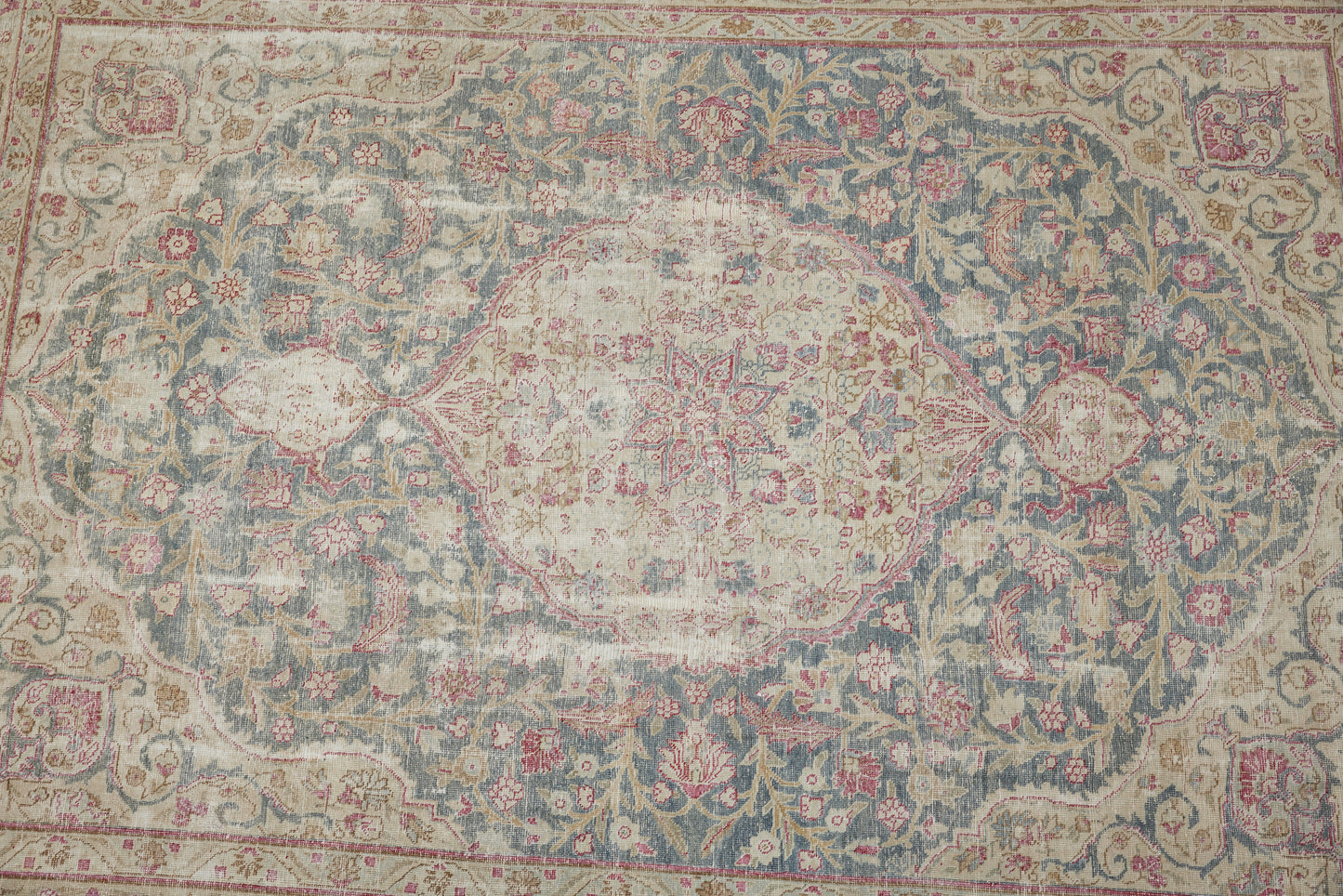 Late 19th Century Blue and Cream Colored Classic Persian Carpet (8' 10" x 12' 4")