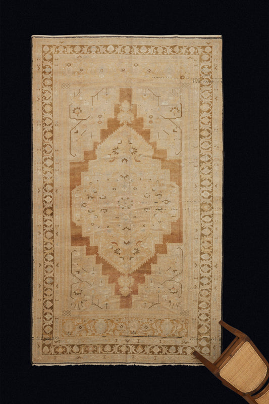 Cream and Beige Early 20th Century Central Anatolian Carpet (6' 6" x 11' 2")