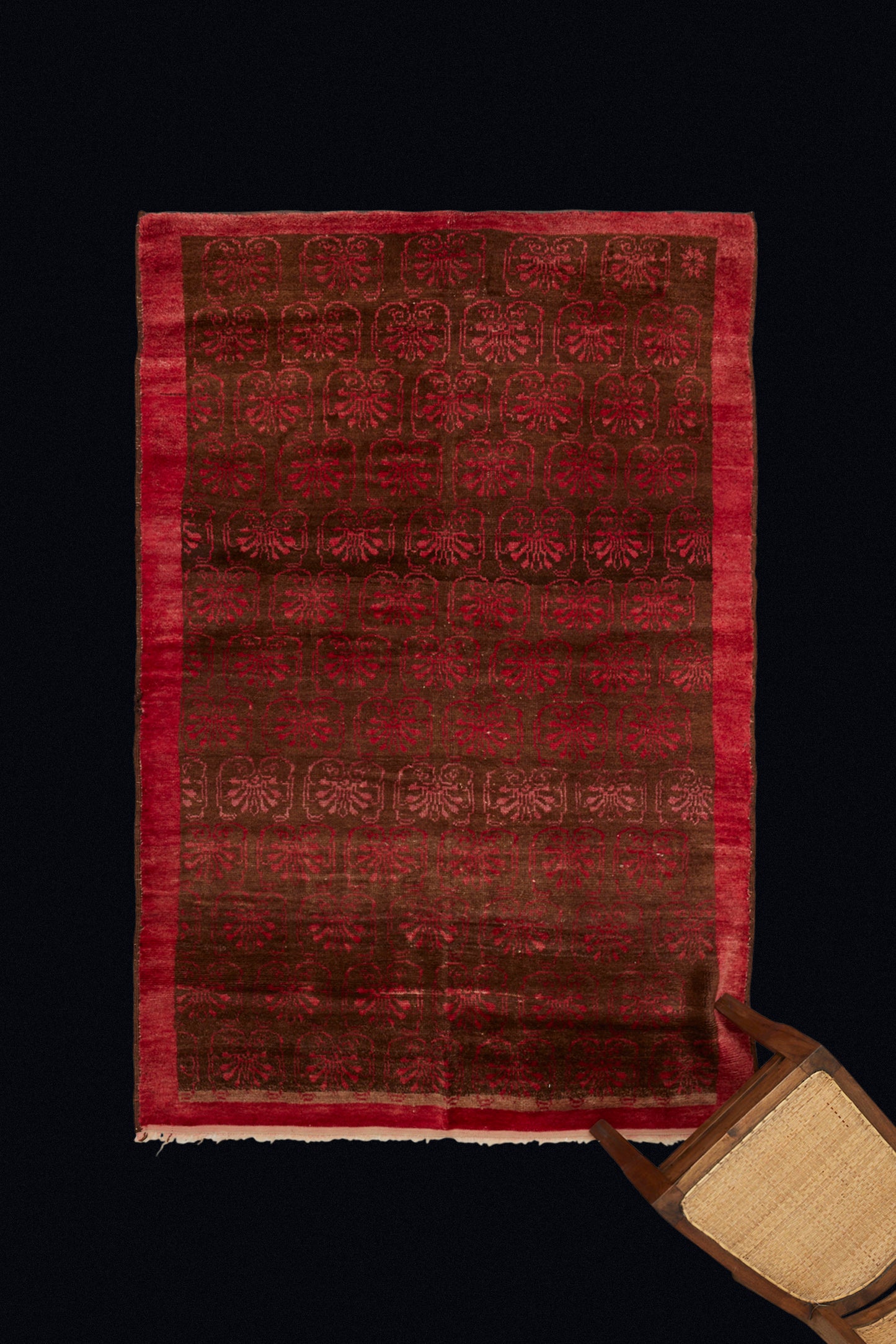 Red Konya with a Palmate Design (4' 6" x 6' 9")