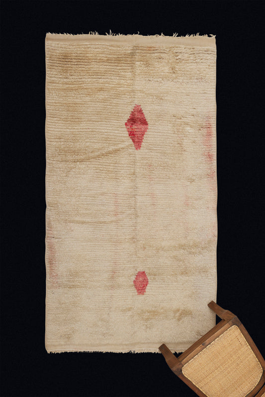 Early 19th Century Konya Carpet with Pale Red Diamonds (3' 5" x 6' 7")