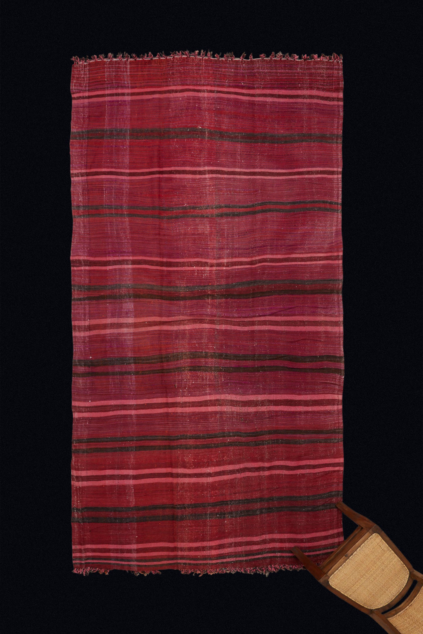High Atlas Flat Woven Berber Carpet Ruby and Pink (6' x 10' 10")