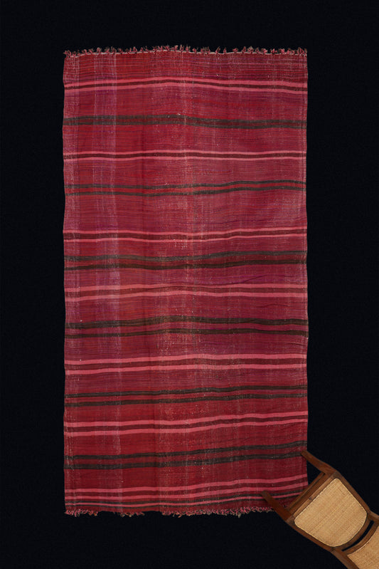 High Atlas Flat Woven Berber Carpet Ruby and Pink (6' x 10' 10")