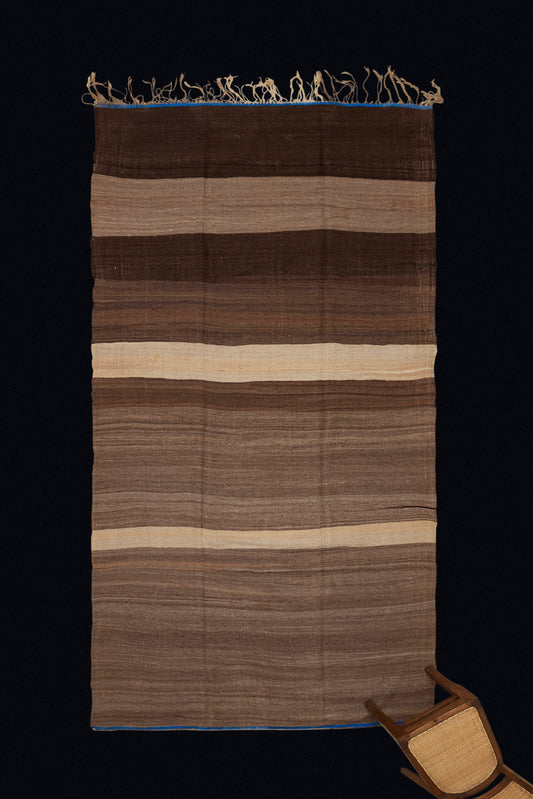 All Natural High Atlas Carpet with a Blue Salvage (6' 1" x 11' 8")