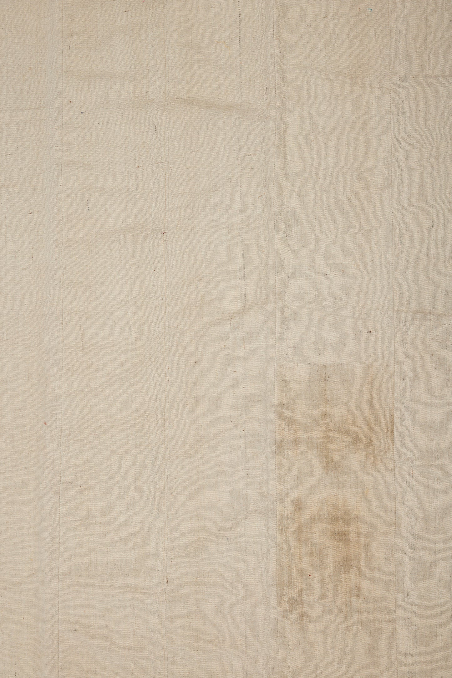 All Natural Cream Colored Turkish Six Band Woven Carpet (5' 5" x 9' 9")